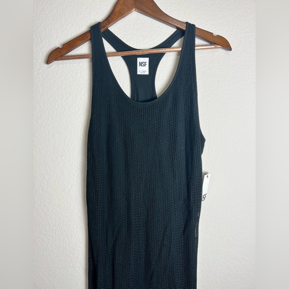 NSF Black Mesh Maxi Dress